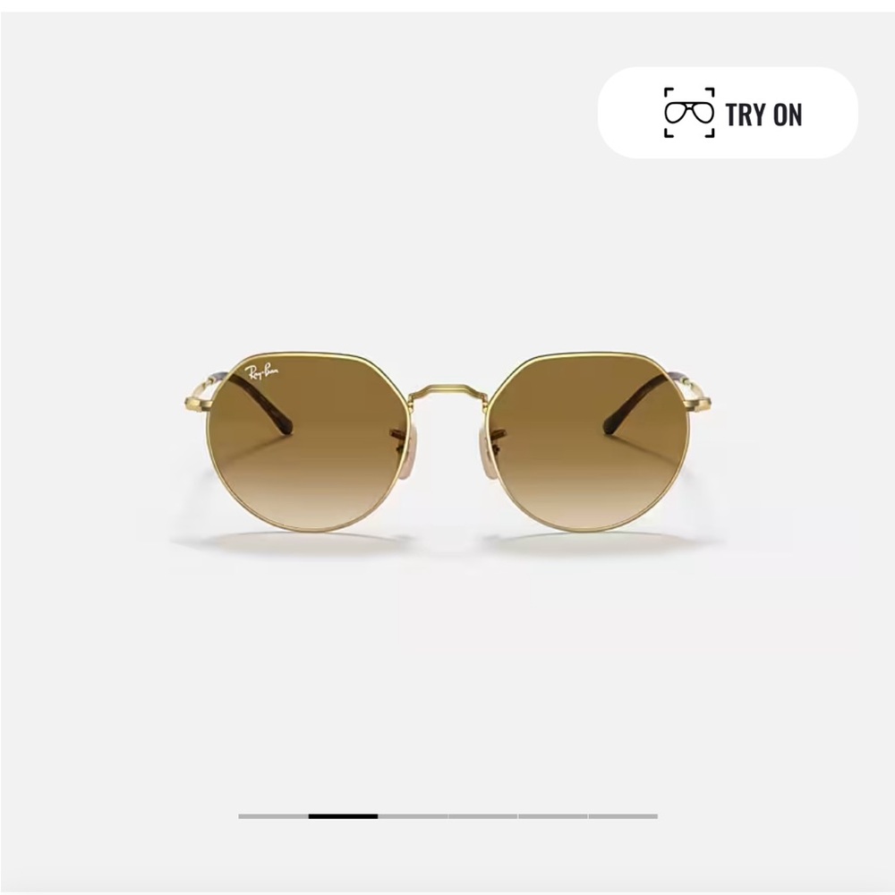 Ray-Ban Sunglasses RB3565 JACK 001/51 Polished Gold Hexagon Wire Rim 55-20